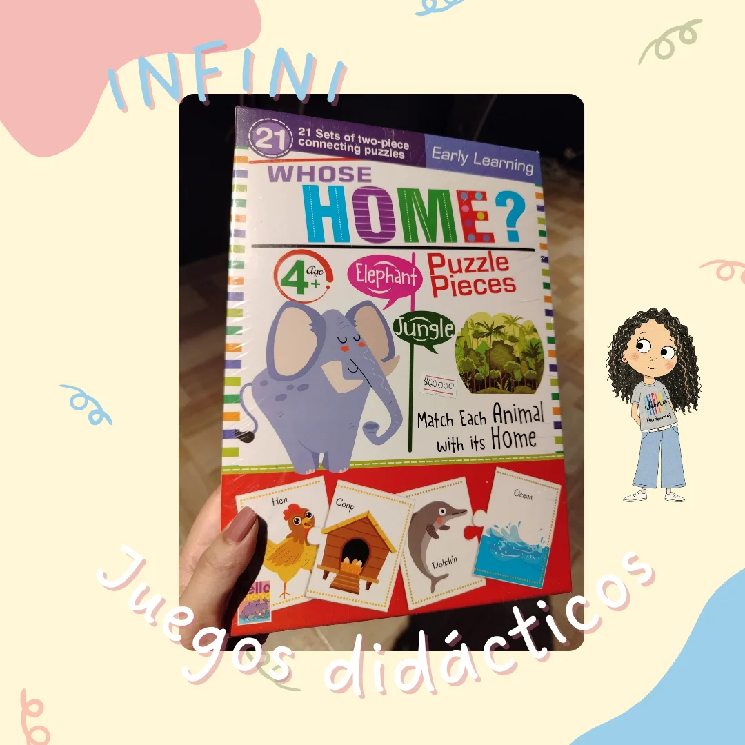 Puzzle de animal con su casa en inglés — Infini idiomas