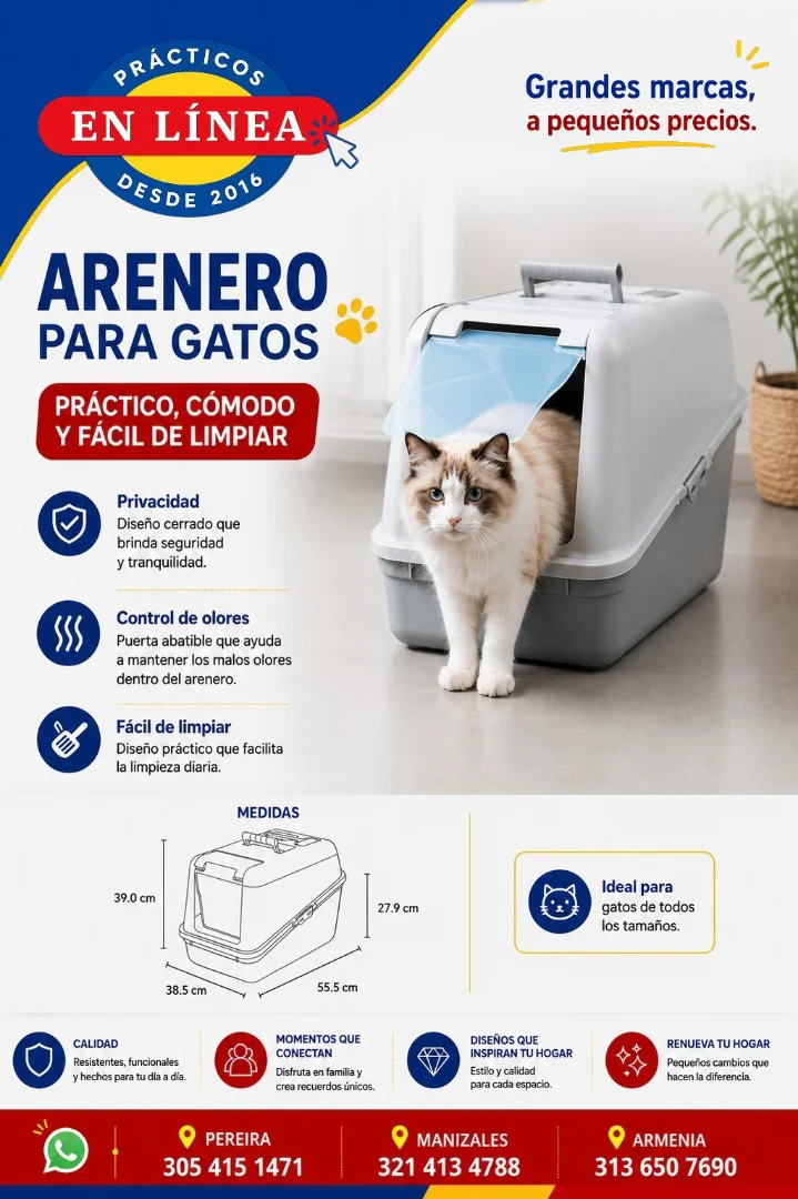 ARENETO PARA GATO CON PUERTA — Muebles prácticos Manizales