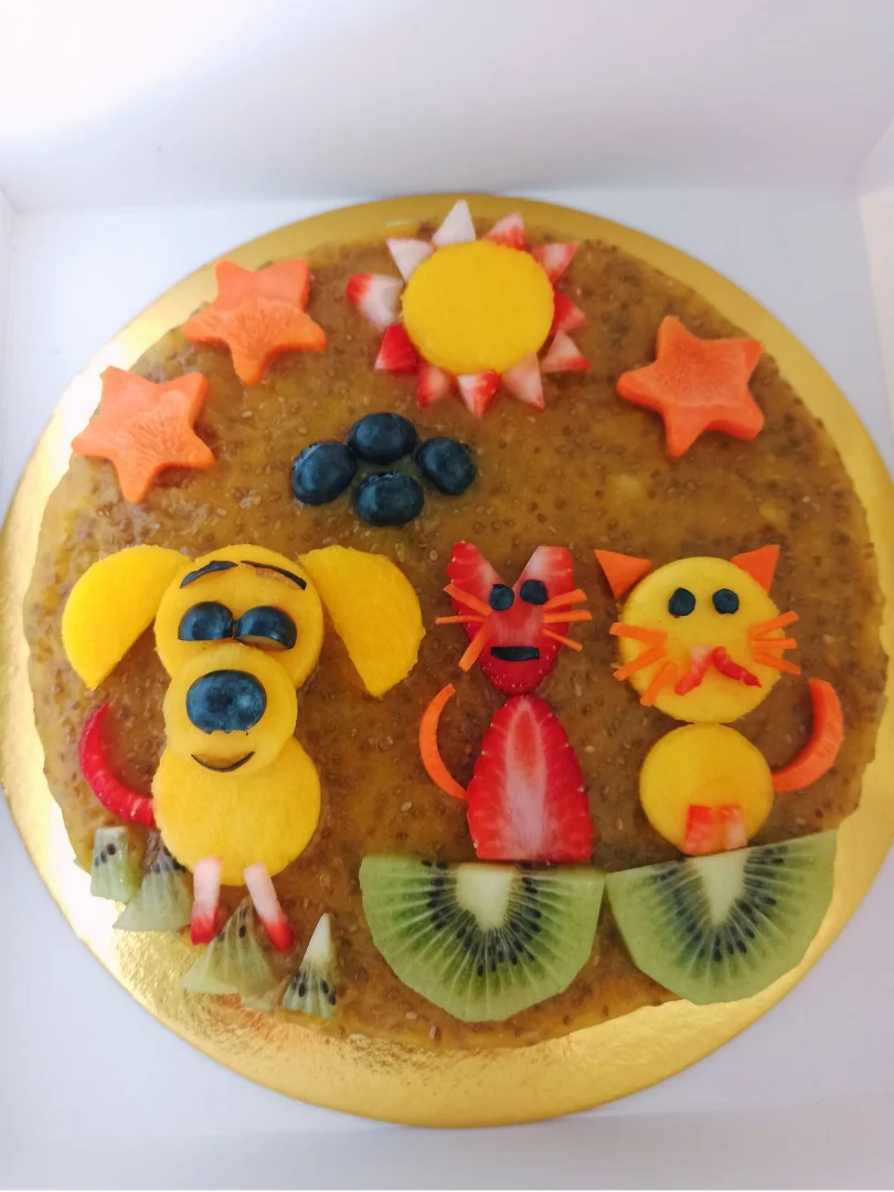 Torta de Piña con Arándanos para Bebés | 1 libra (24 porciones) — Pastelería Dulce Amor Sin Gluten y Sin Azúcar