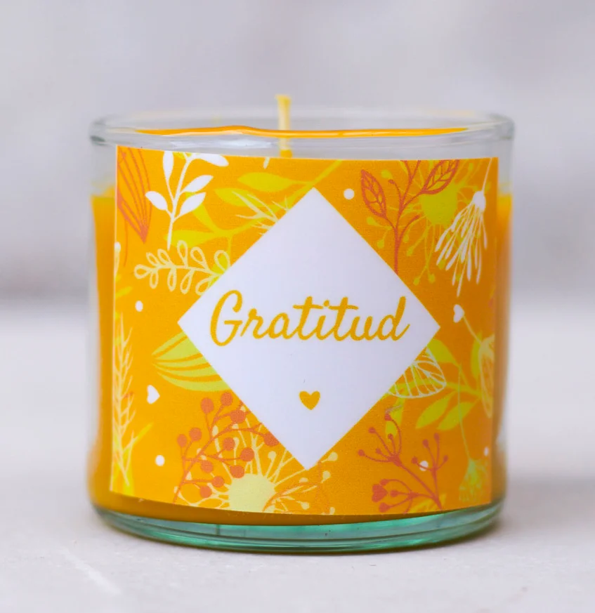 Vela Mediana de Gratitud — Yo vivo en gratitud