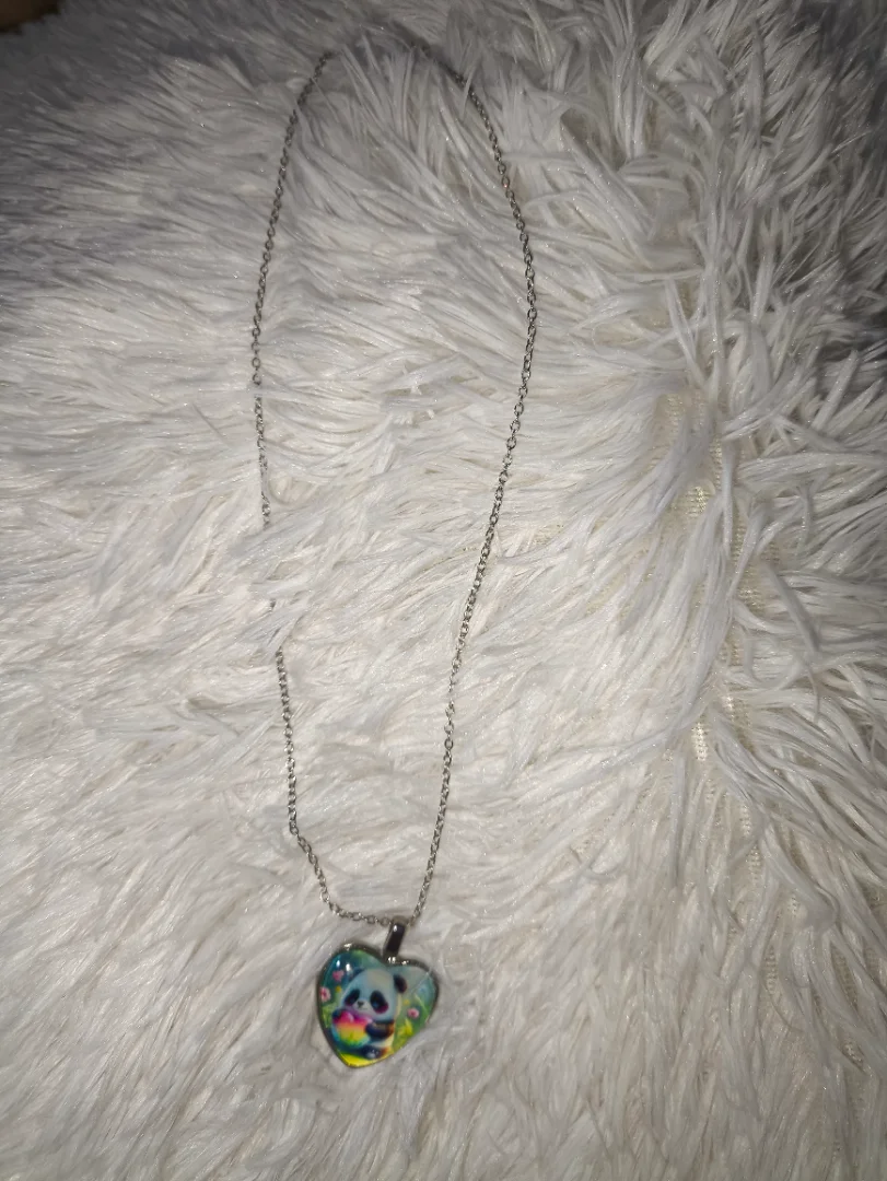 🐼💗 Cadena de Fantasía con Dije de Corazón Panda — KIREYA HAND MADE