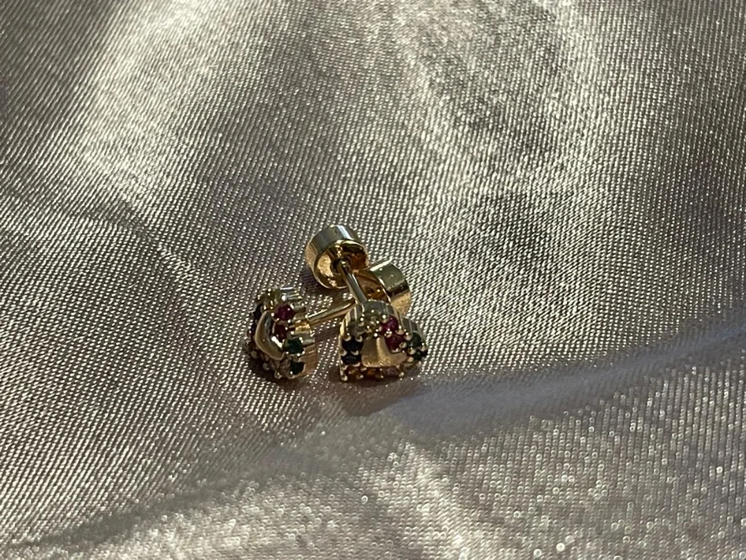 Topitos con tuerca de seguridad de corazón — Rose& Shei accesorios