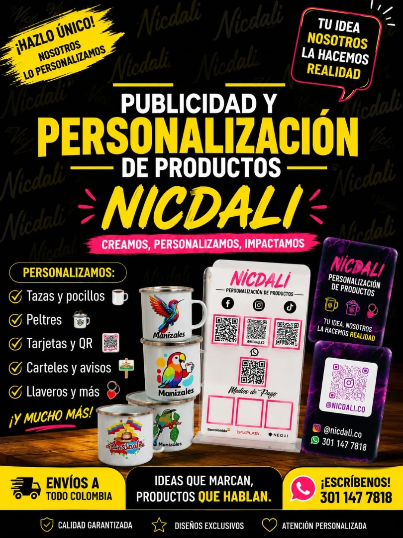 PERSONALIZAMOS TODO TIPO DE PRODUCTOS — NICDALI PUBLICIDAD