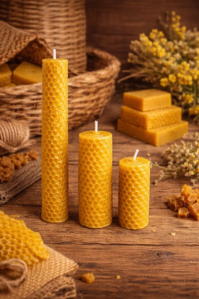Velas Con Cera de Abejas x 5 cm — Apiola del Campo