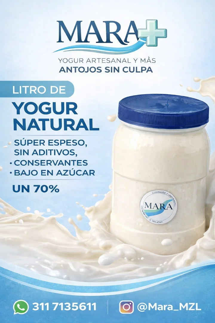 Yogurt Natural 1000ml — Antojos Sin CULPA