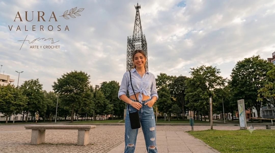 Bolso tejido para celular — Aura valerosa