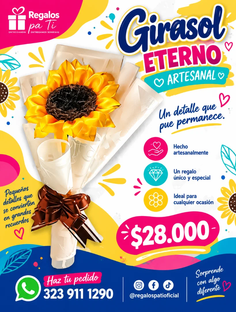 Girasol Eterno Artesanal — Regalos pa Ti