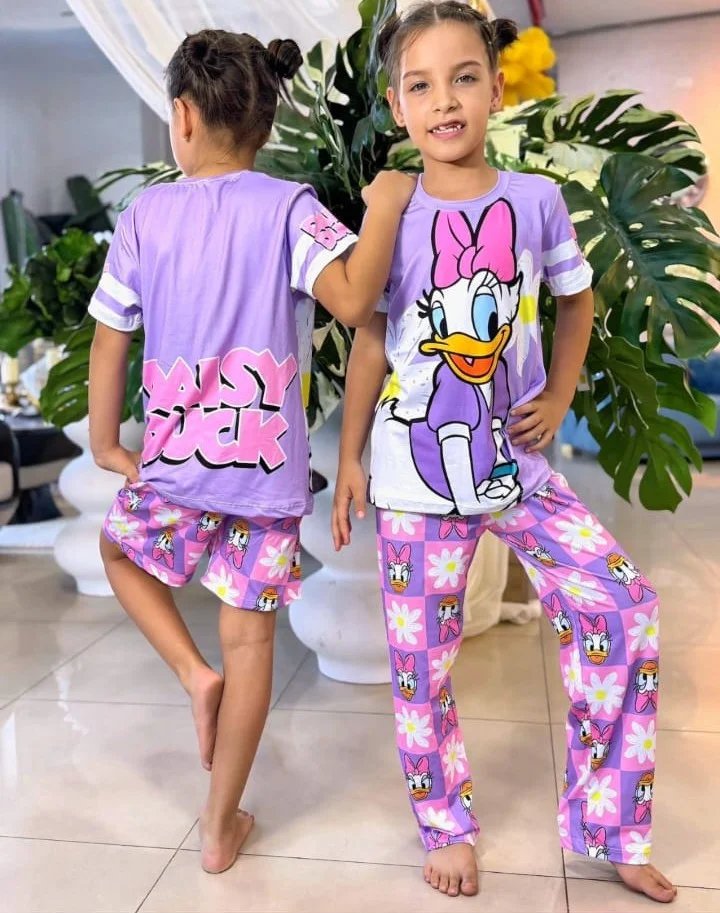 🌸Pijama Tres Piezas Niña Talla 6/8 — Feliz Anochecer - Tienda de Pijamas