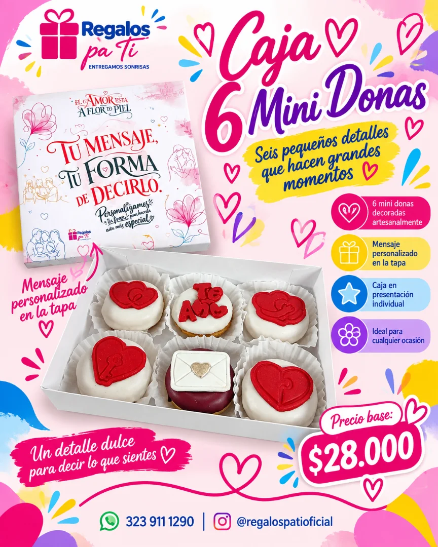 Caja 6 Mini Donas — Regalos pa Ti