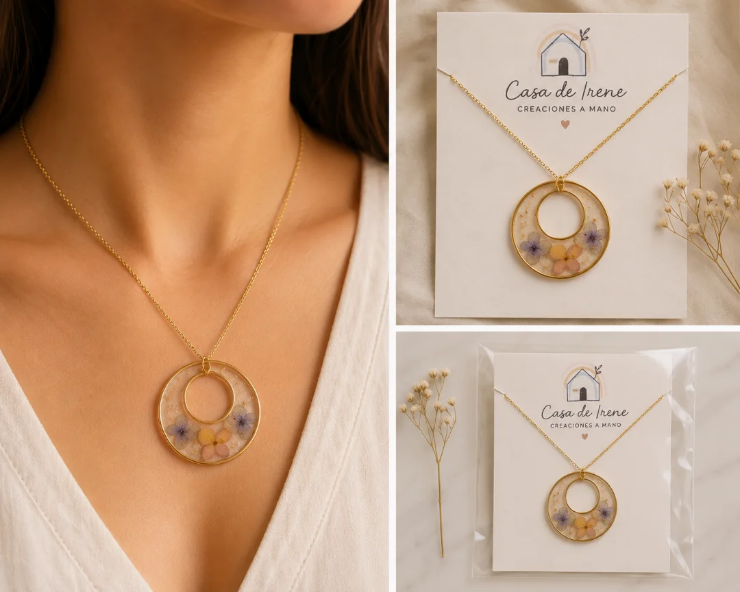 Collar mini hortensias — Casa de Irene