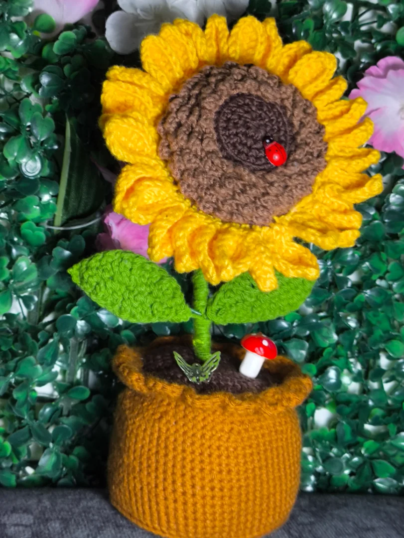 Maceta Girasol a Crochet 🌻🧶 — KIREYA HAND MADE