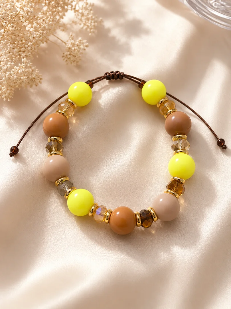 Pulseras graduables en bola chicle y murano, diferentes combinaciones de colores — Candelaria Accesorios