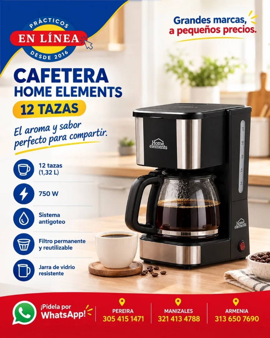 CAFETERA HOME ELEMENTS — Muebles prácticos Manizales