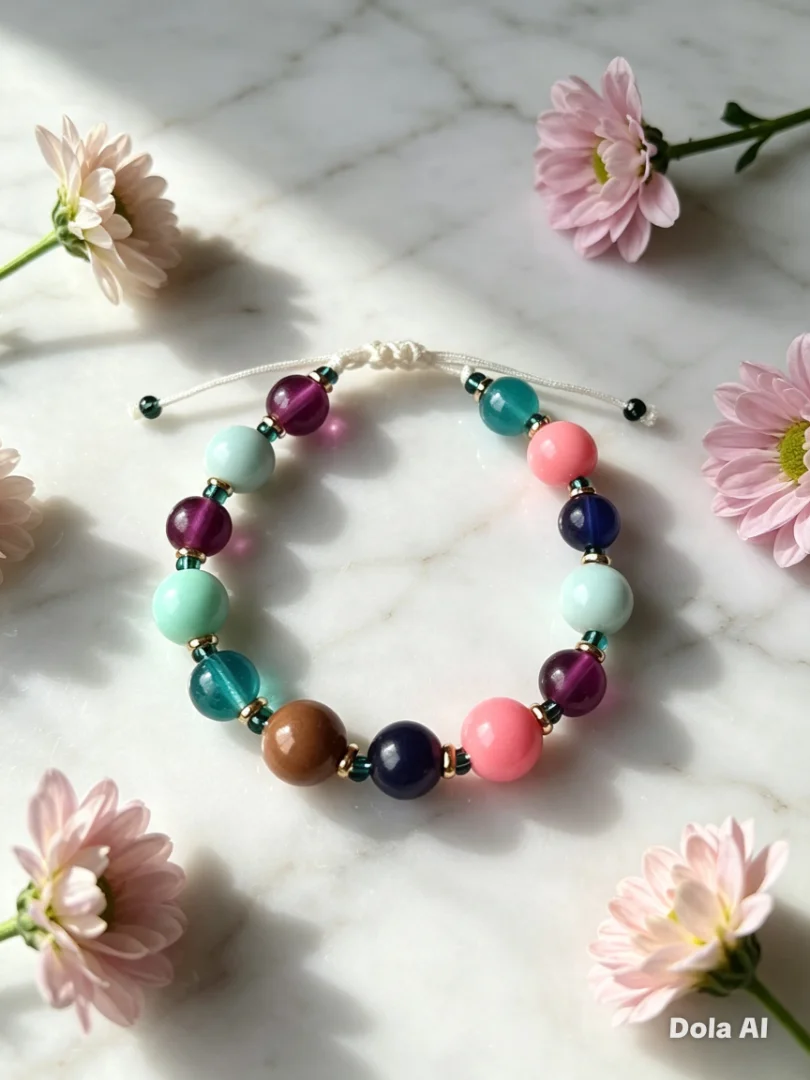 Pulseras graduables en bola chicle de colores, diferentes combinaciones — Candelaria Accesorios