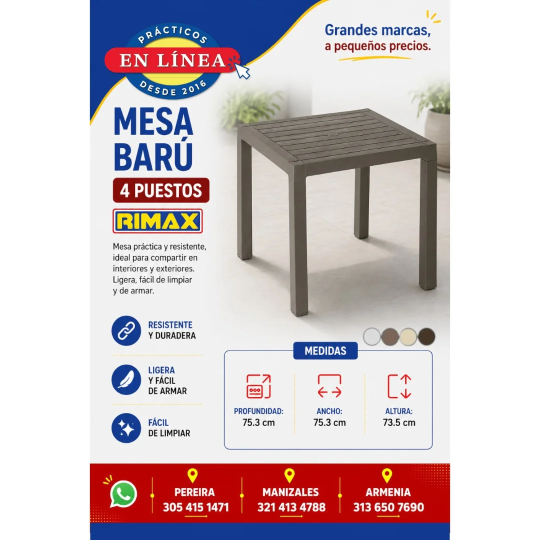 MESA BARU - RIMAX — Muebles prácticos Manizales