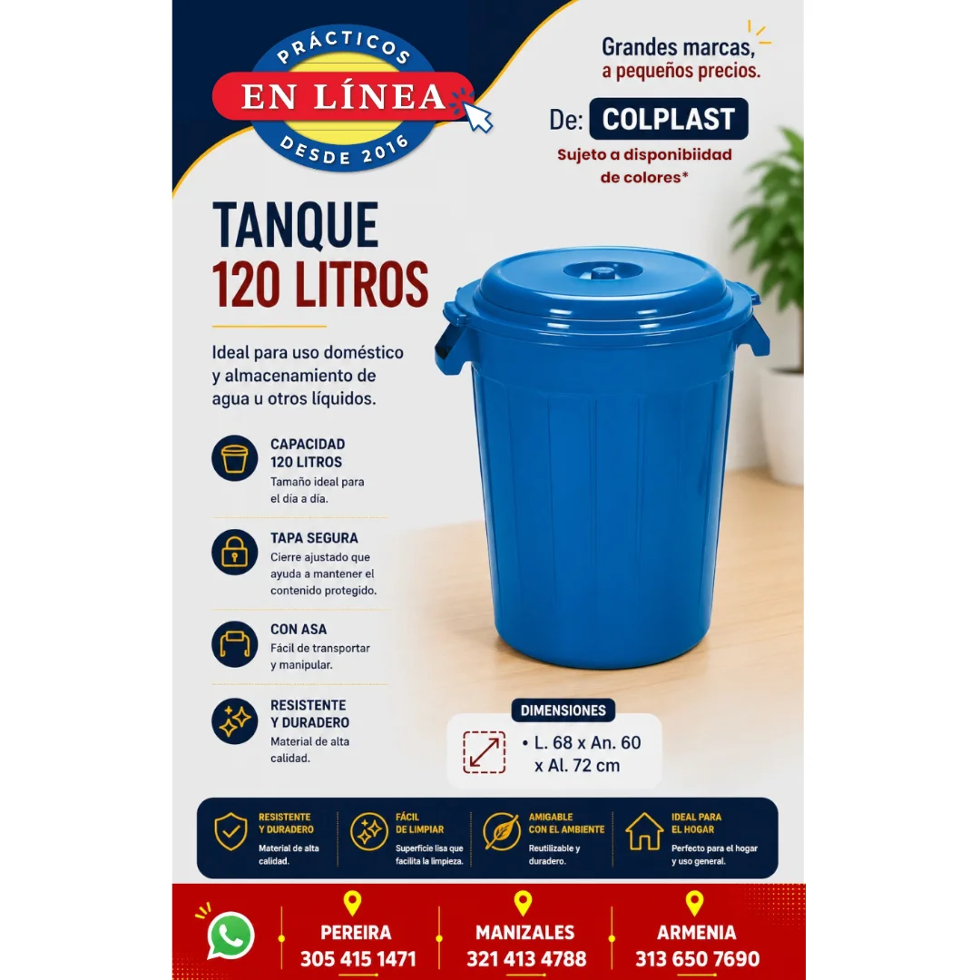 tanque colplast 120 litros — Muebles prácticos Manizales