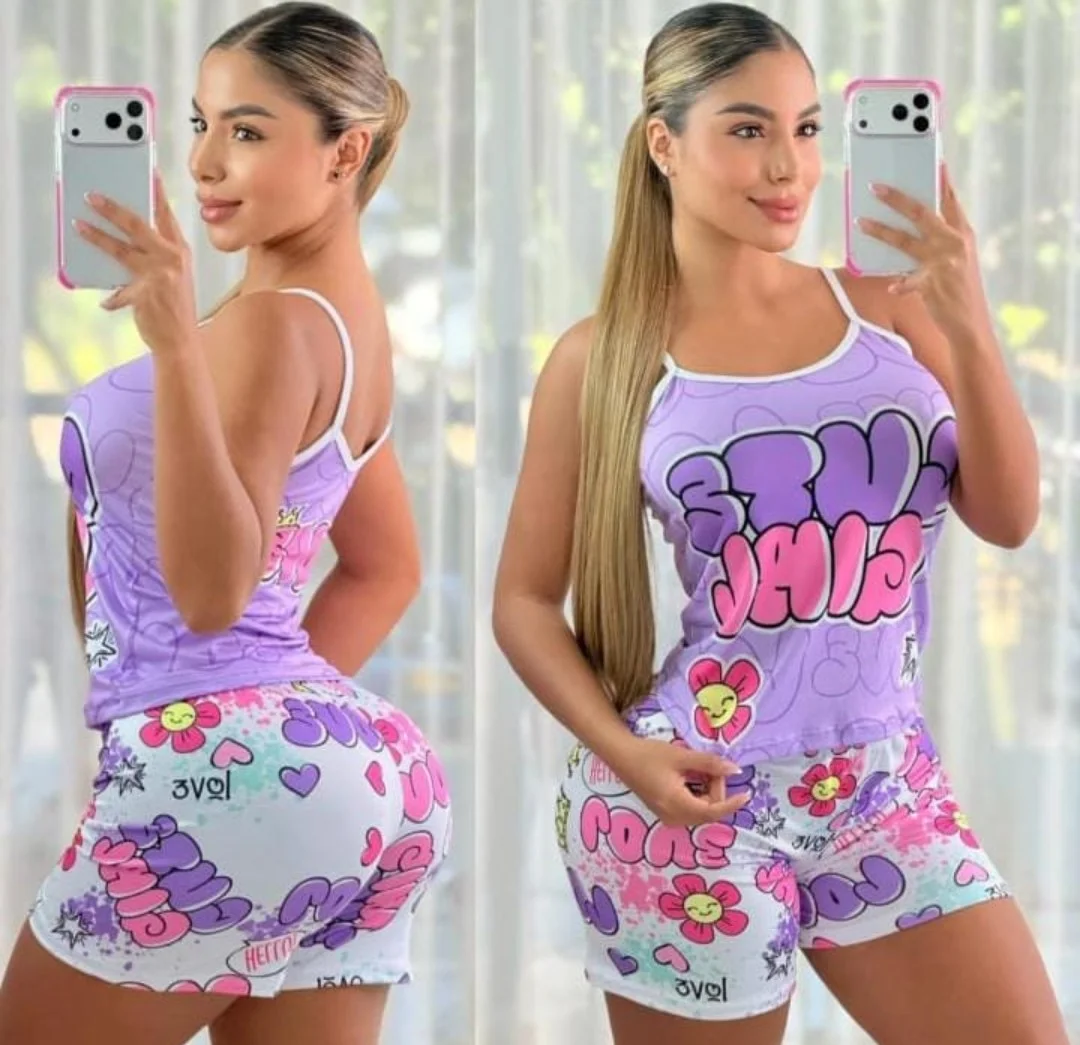 🌸 Pijama Short Tira — Feliz Anochecer - Tienda de Pijamas