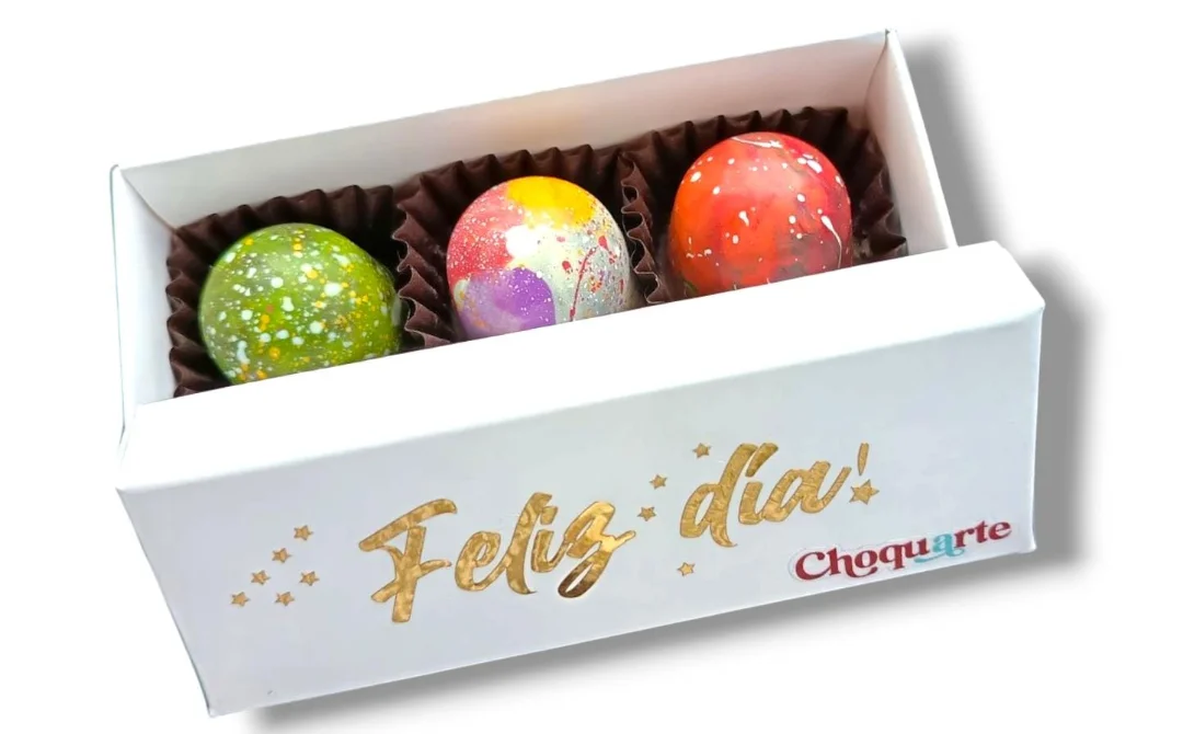 Caja tres bombones de chocolate — Choquarte - Chocolatería artesanal