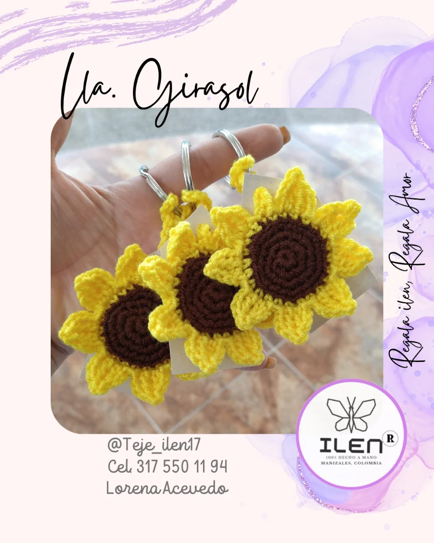 Llavero Girasol — Teje ILEN