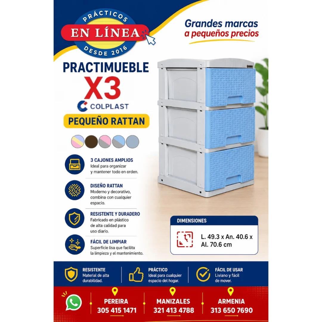 PRACTIMUEBLE PEQUEÑO X3 — Muebles prácticos Manizales