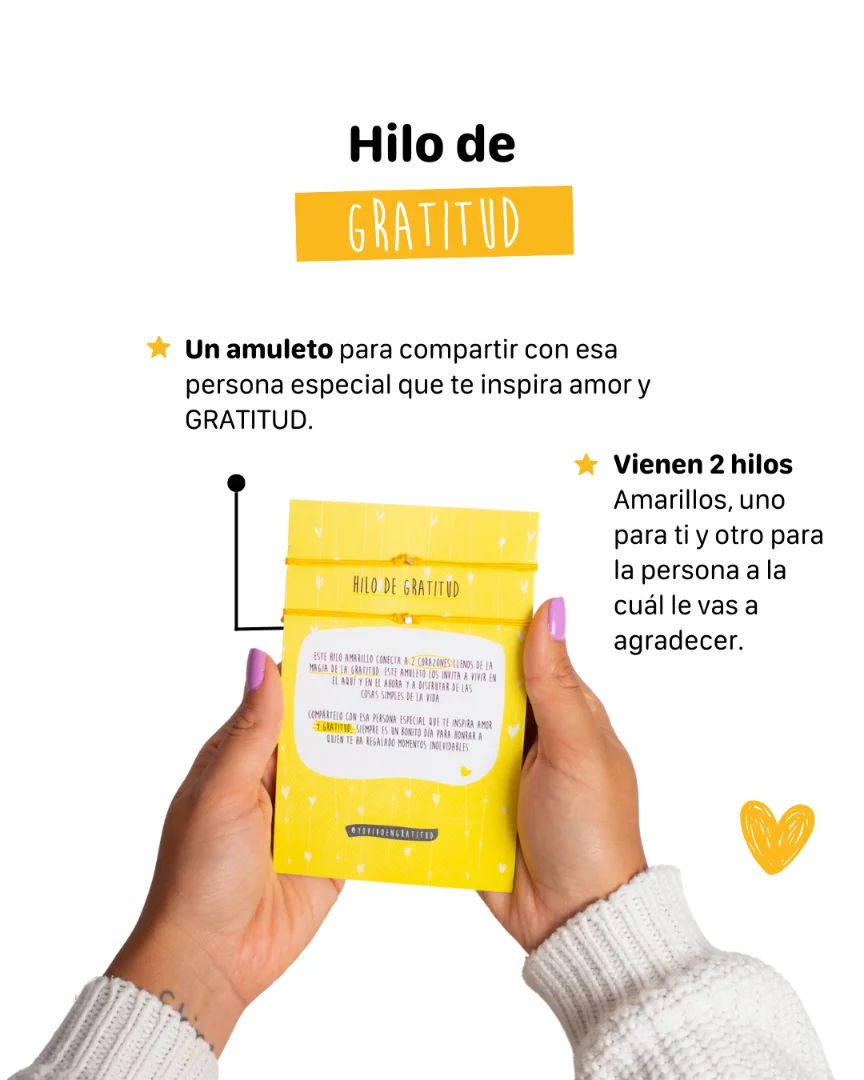 Hilo de gratitud — Yo vivo en gratitud