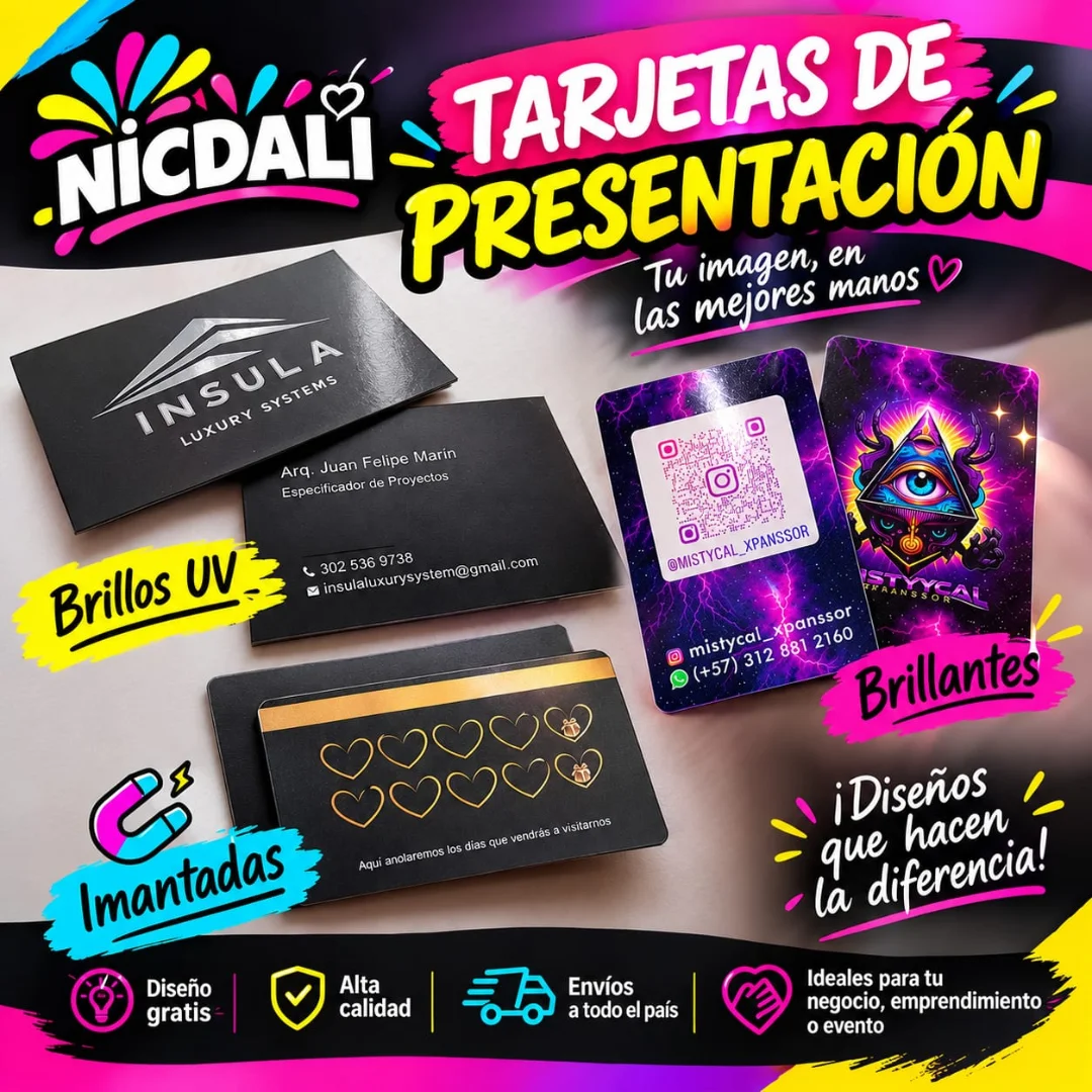 TARJETAS DE PRESENTACIÓN — NICDALI PUBLICIDAD
