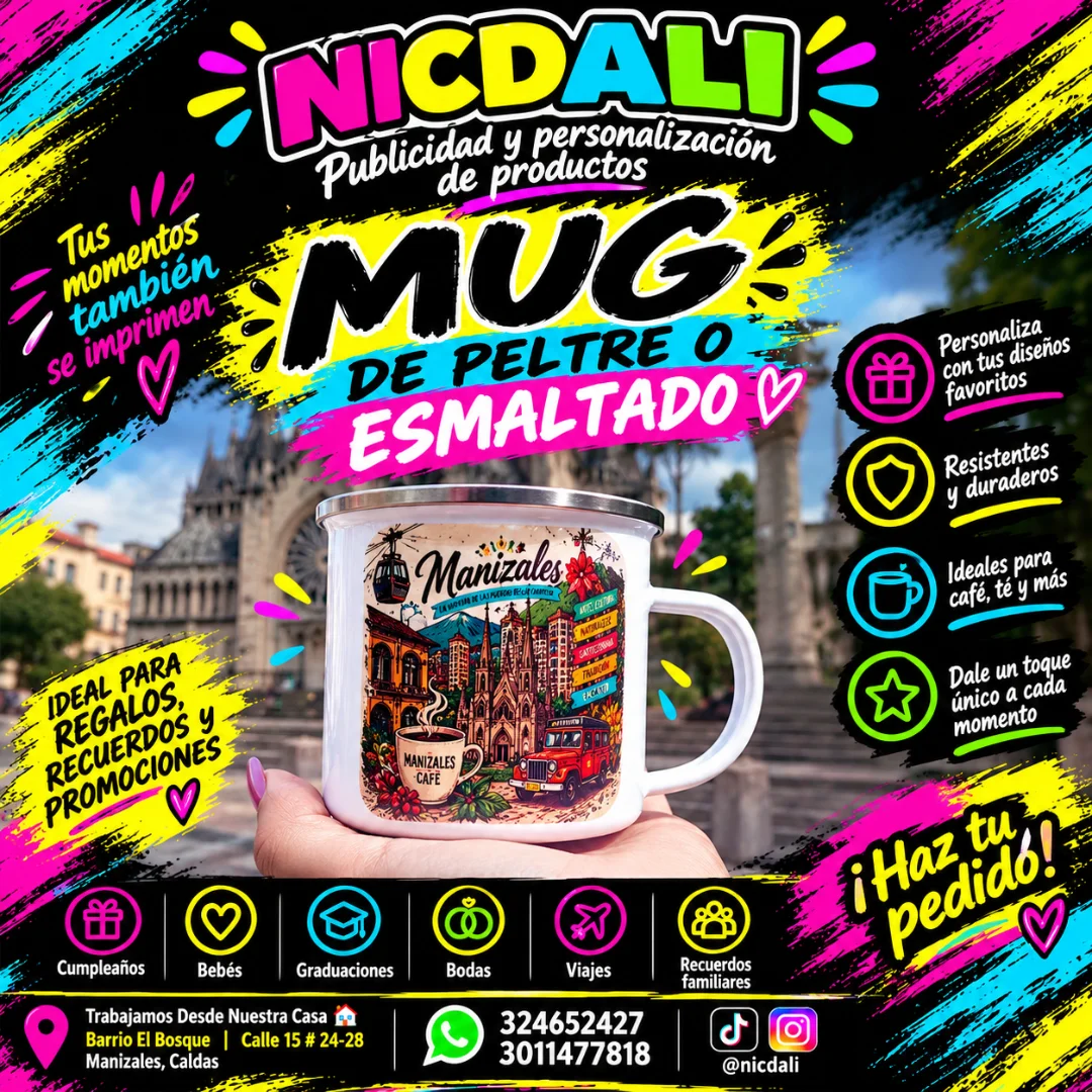 MUG DE PELTRE O ESMALTADO — NICDALI PUBLICIDAD