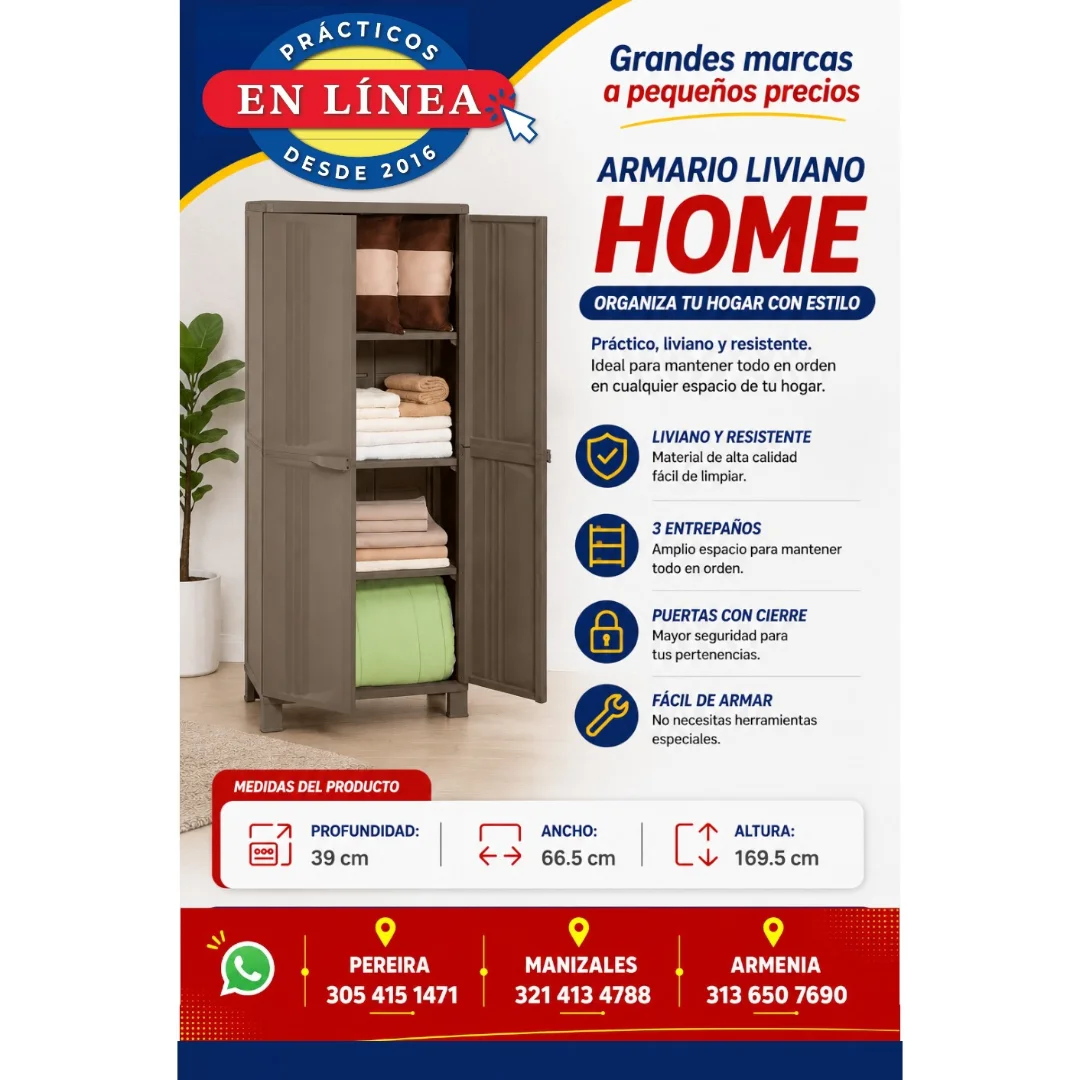 ARMARIO GRANDE LIVIANO — Muebles prácticos Manizales