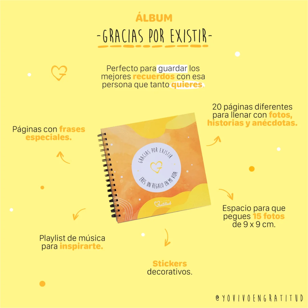 Album de fotos Gracias por existir — Yo vivo en gratitud