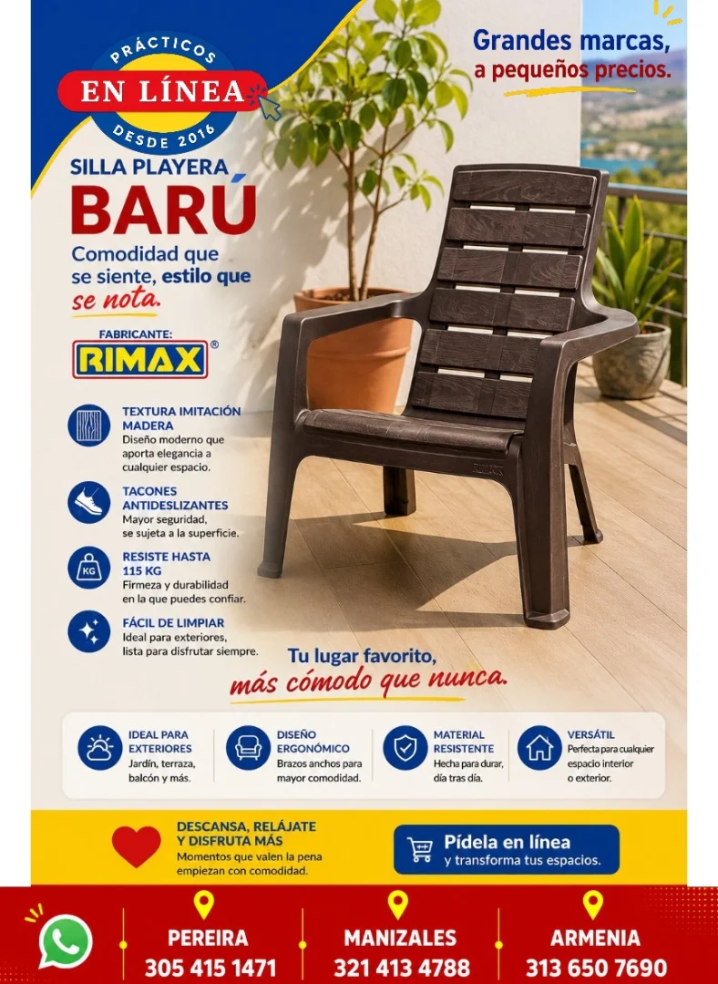 SILLA PLAYERA BARU — Muebles prácticos Manizales