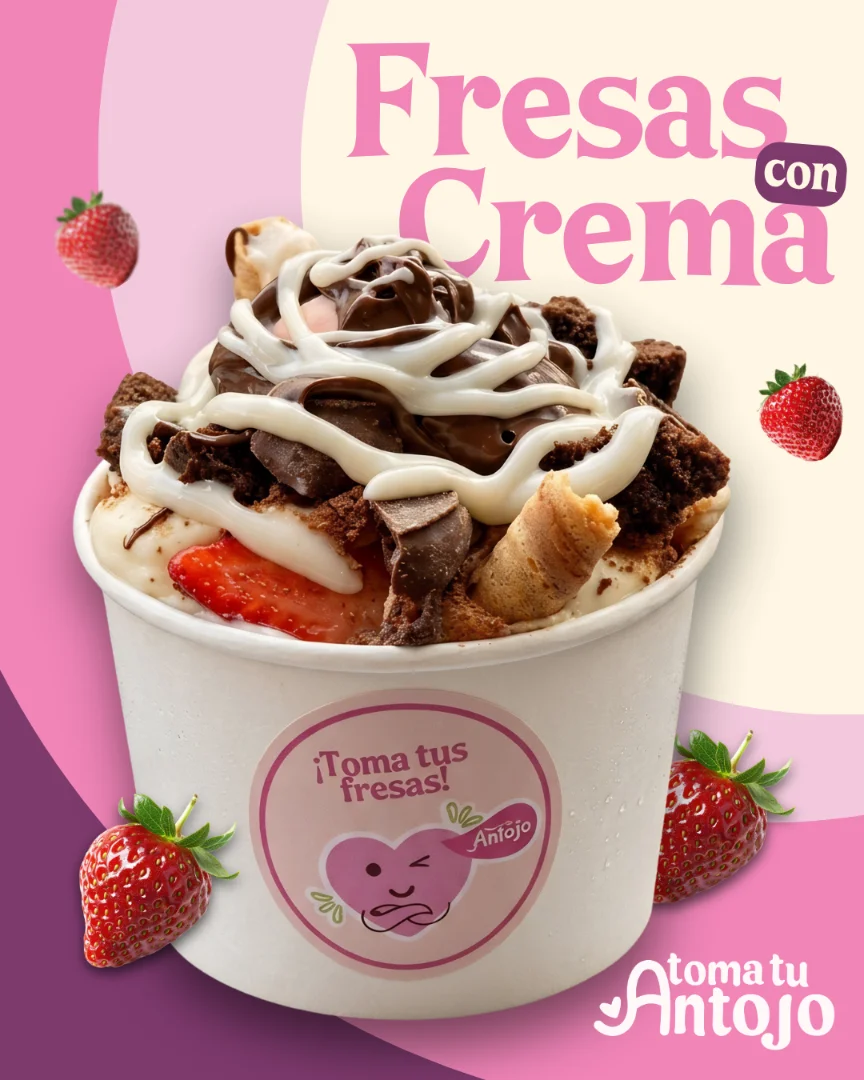 Fresas con crema / 6oz — Toma Tu Antojo