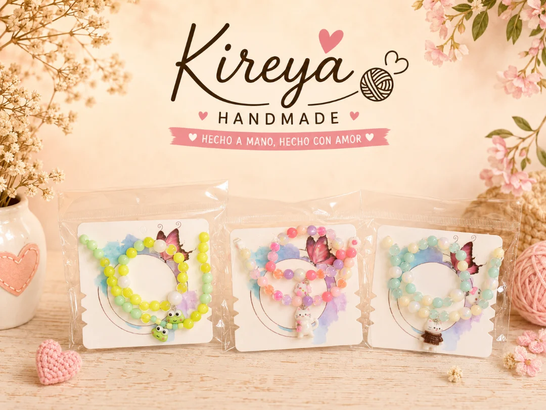 Set Kawaii Gatito 🐱💖 – Collar + Pulsera para Niñas — KIREYA HAND MADE