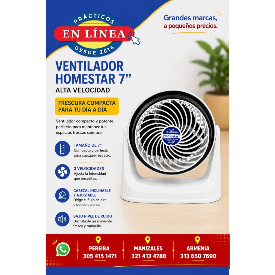 VENTILADOR HOMESTAR 7" — Muebles prácticos Manizales