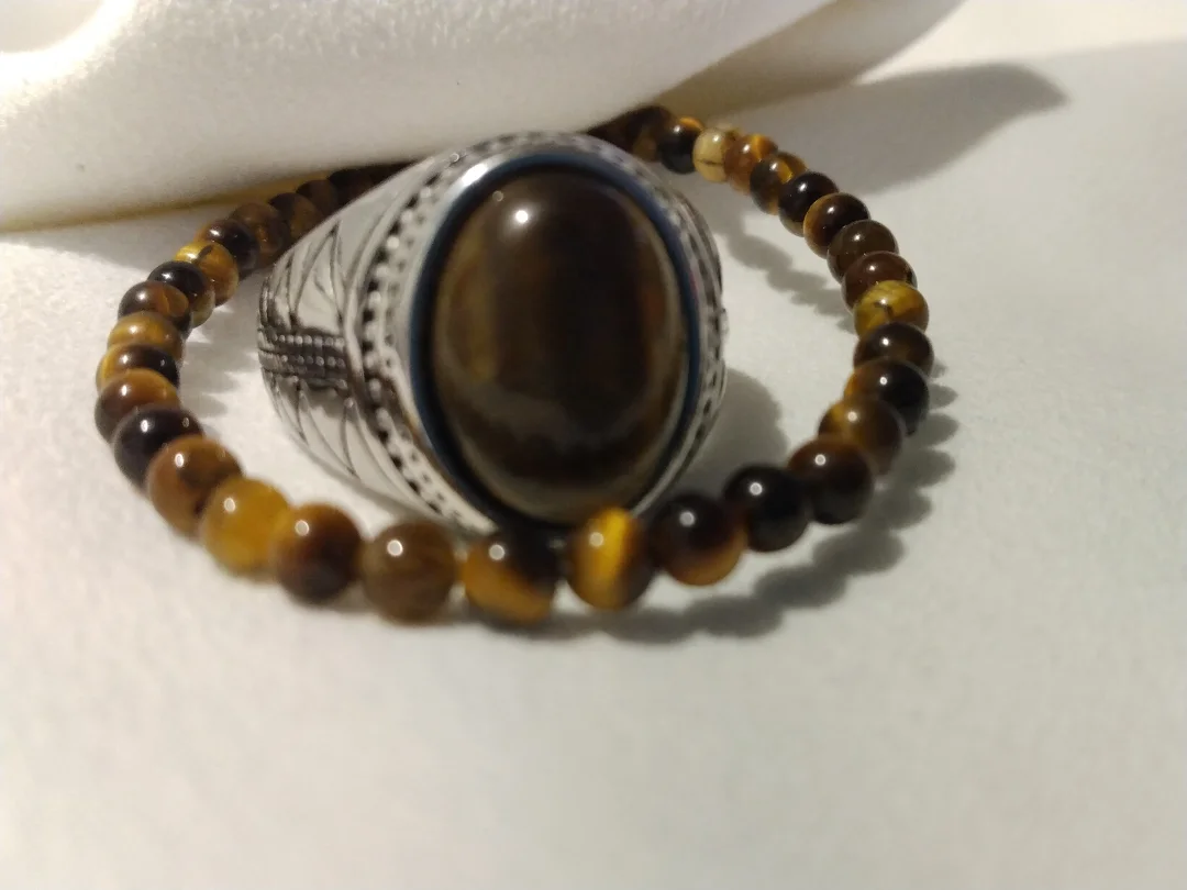 Anillo grande ojo de tigre — Rose& Shei accesorios