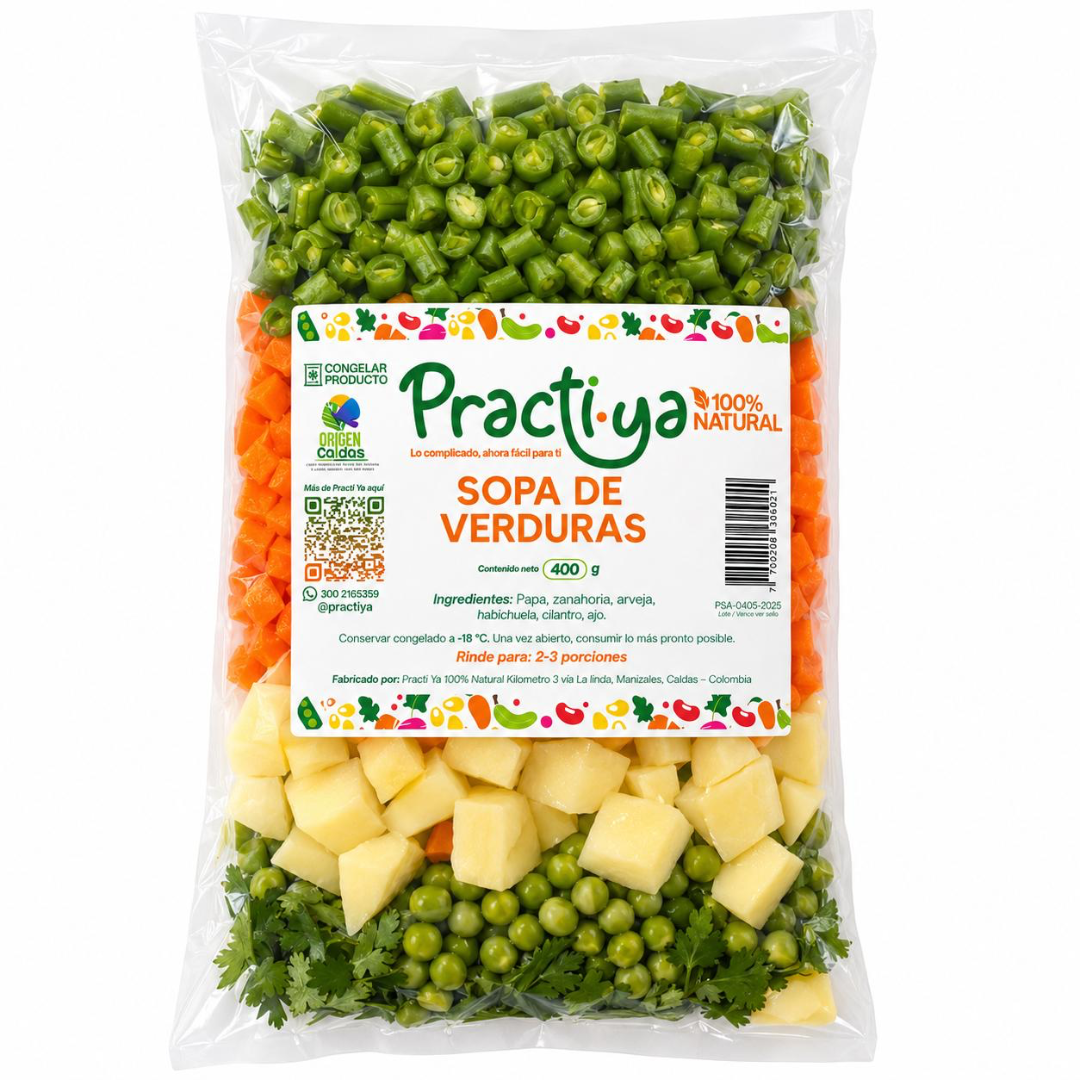 Receta para hacer Sopa de verduras x 400gr — Practi Ya
