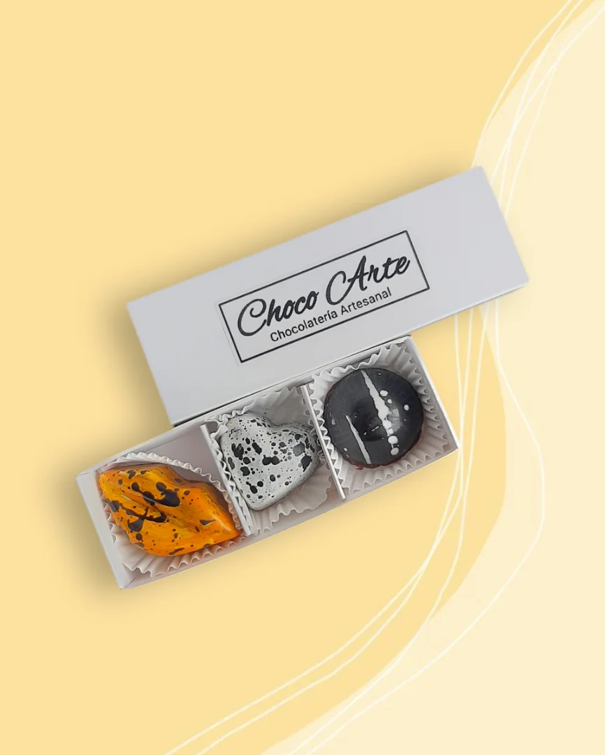 Caja x 3 bombones — Choco Arte Chocolatería Artesanal