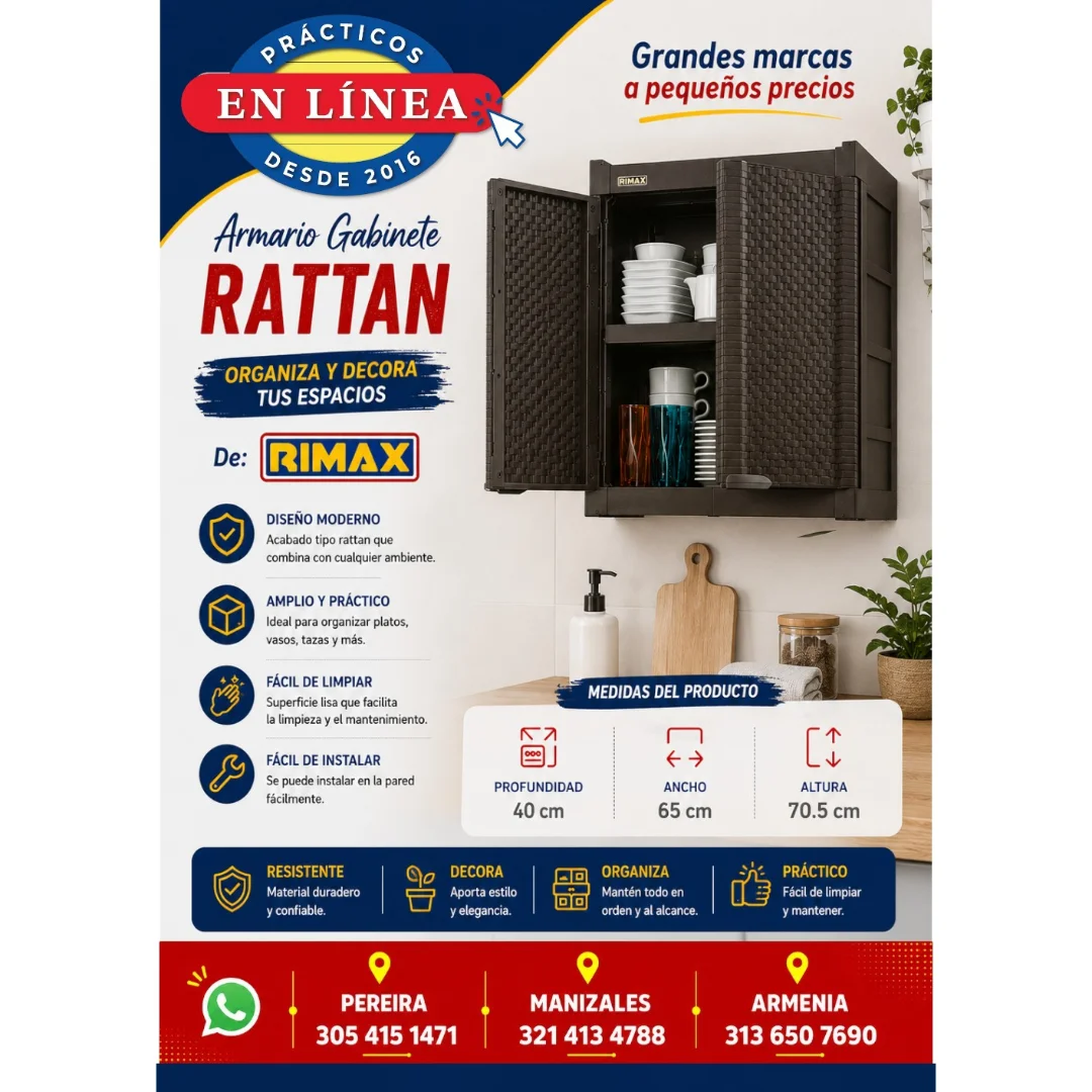 ARMARIO GABINETE RATTAN — Muebles prácticos Manizales